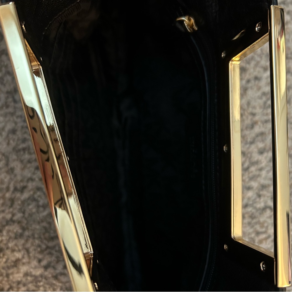 NWT Michael Kors Black Clutch with Gold Accent - Picture 5 of 5